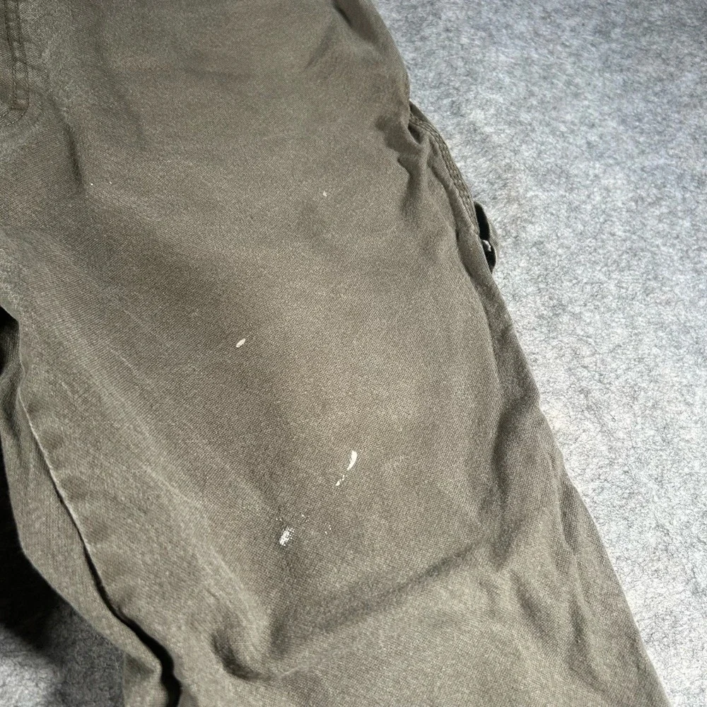 Dickies Carpenter Pants Mens 38X30 Olive Brown Paint Stains Distressed Utility